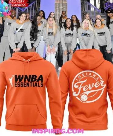 Wnba Indiana Fever X Essentials 2025 Orange All Over Print Hoodie