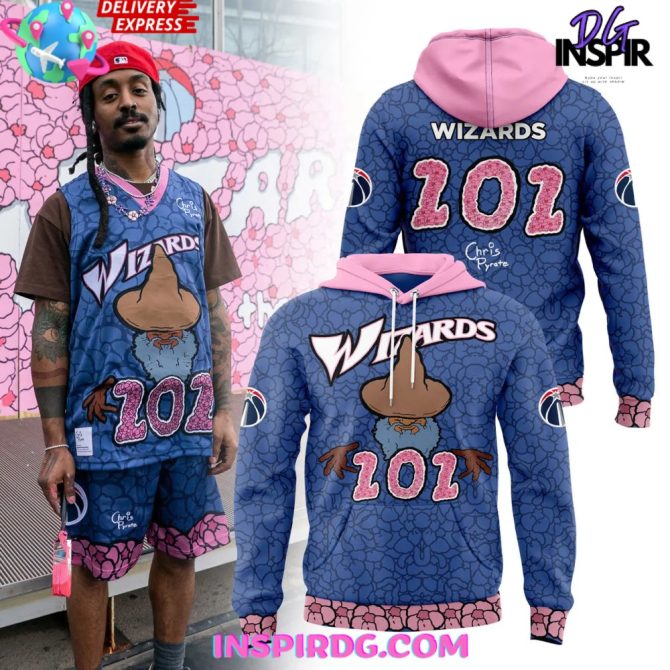 Washington Wizards Chris Pyrate Cherry Blossom 2025 All Over Print Hoodie