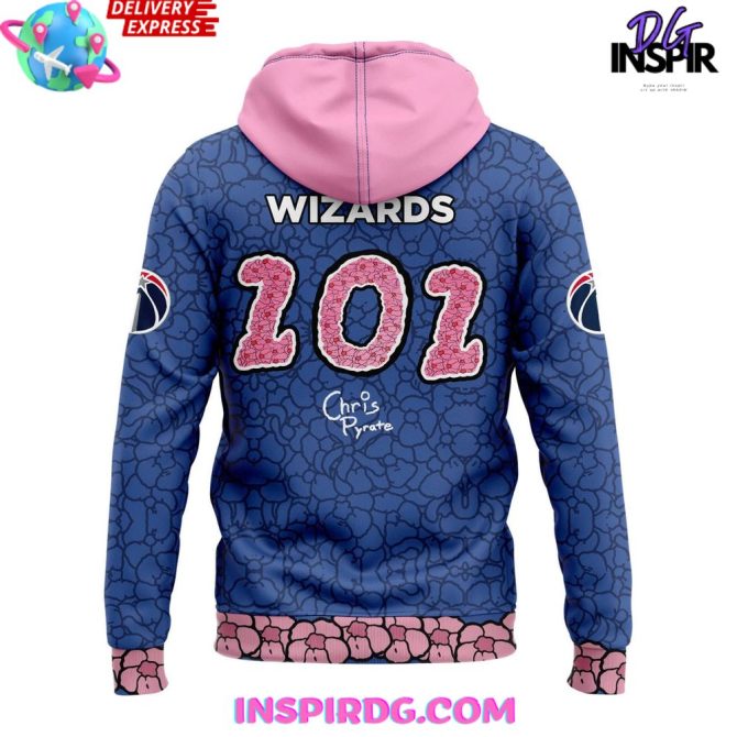 Washington Wizards Chris Pyrate Cherry Blossom 2025 All Over Print Hoodie - Image 3