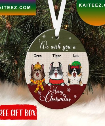 We Wish You A Merry Cat Personalized Christmas Ornament