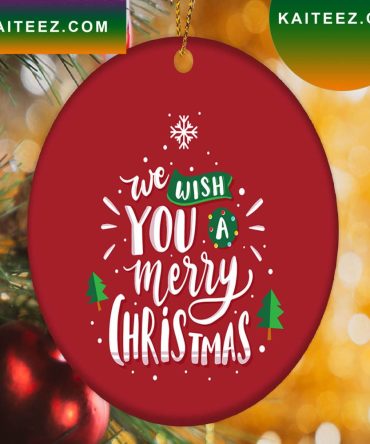 We Wish You A Merry In The Red Background Christmas Ornament