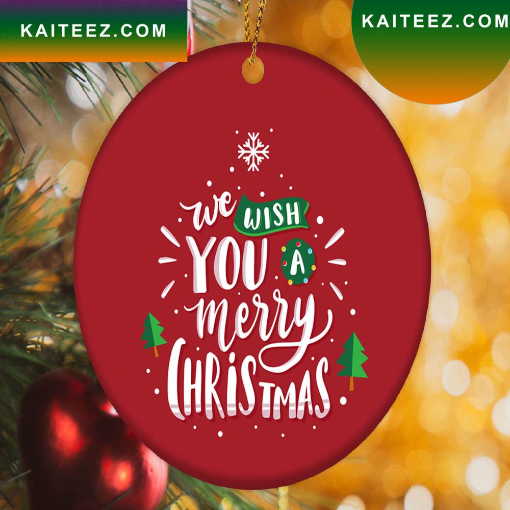 We Wish You A Merry In The Red Background Christmas Ornament
