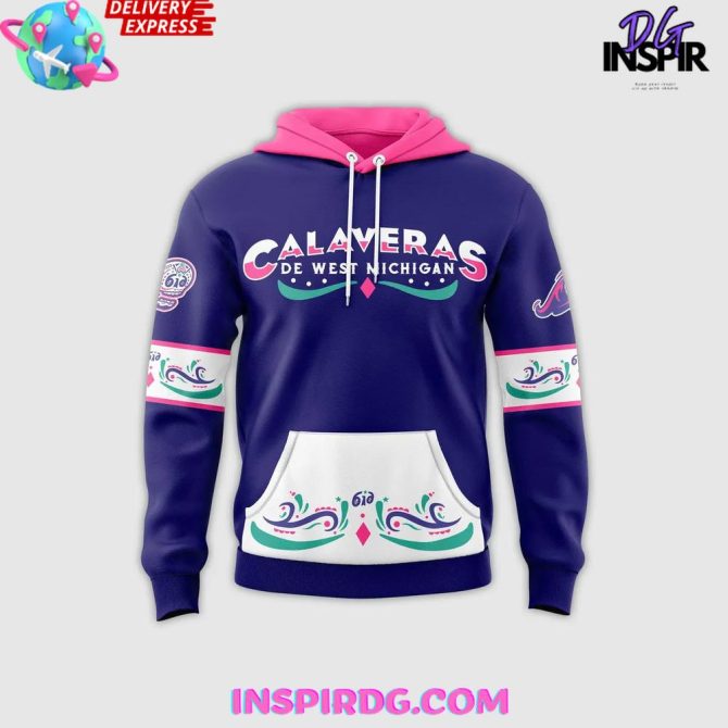 West Michigan Whitecaps 2025 Calaveras De West Michigan All Over Print Hoodie - Image 2