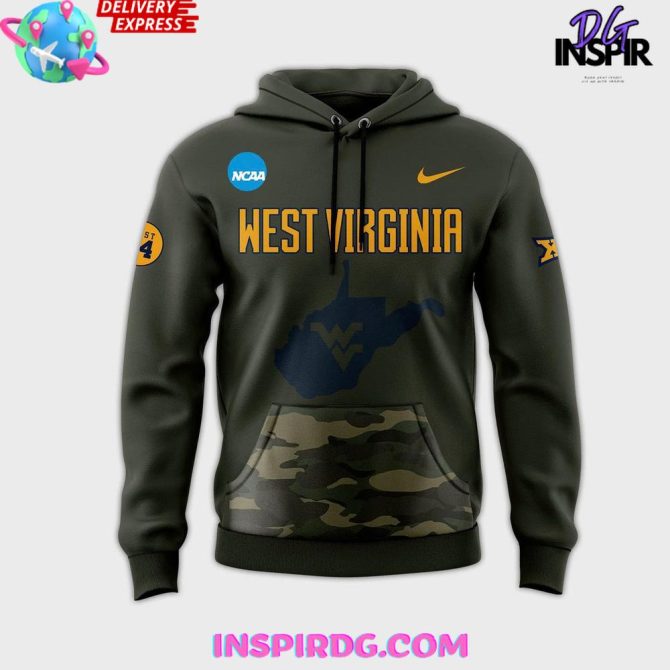 West Virginia Mountaineers Military Appreciation 2025 Camo All Over Print Hoodie - Image 2