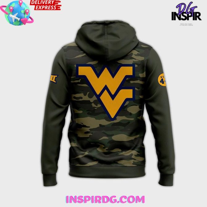West Virginia Mountaineers Military Appreciation 2025 Camo All Over Print Hoodie - Image 3