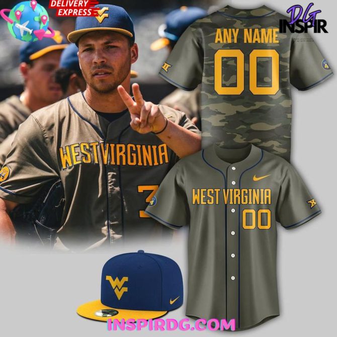 West Virginia Mountaineers X 2025 Armed Forces Baseball Jersey