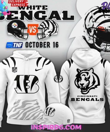 White Bengal Cincinnati Bengals New 2025 All Over Print Hoodie
