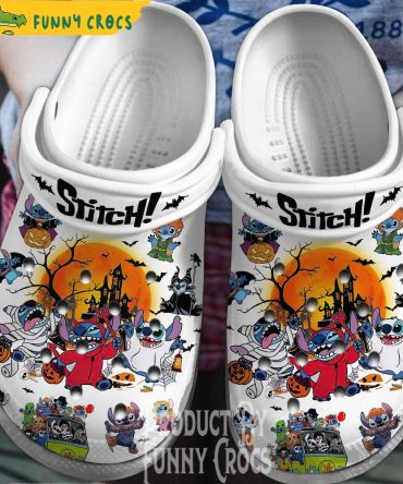 White Disney Stitch Halloween Crocs Shoes Clogs - Discover Comfort And Style Clog Shoes For Family