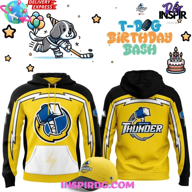 Wichita Thunder T-Dog'S Birthday Bash Special All Over Print Hoodie