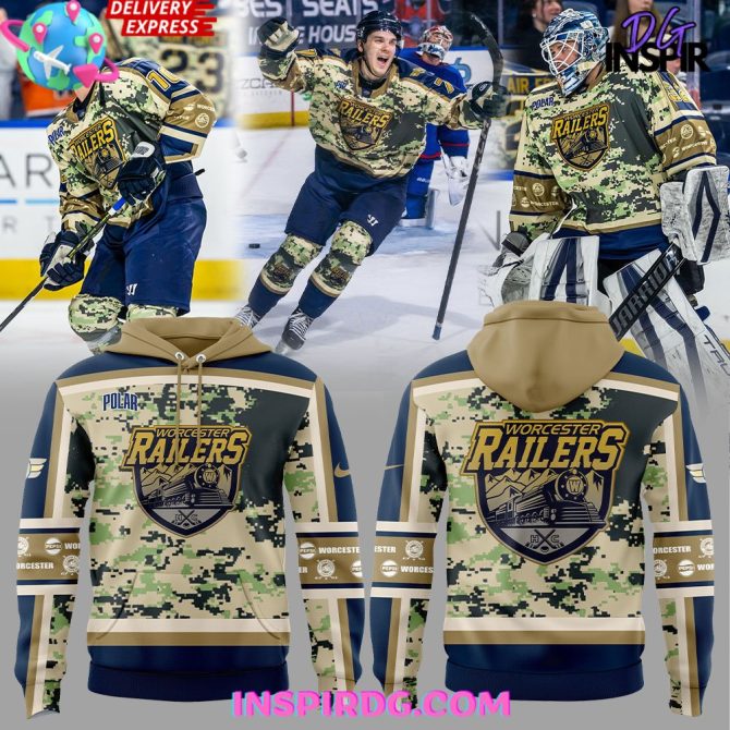 Worcester Railers Military Specialty Uniform All Over Print Hoodie