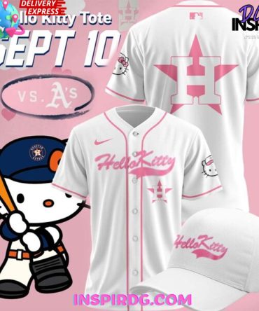 Houston Astros X Hello Kitty Night White Baseball Jersey