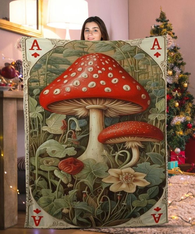 Cozy Mushroom Wonderland Throw Blanket - Perfect Holiday Gift Decor