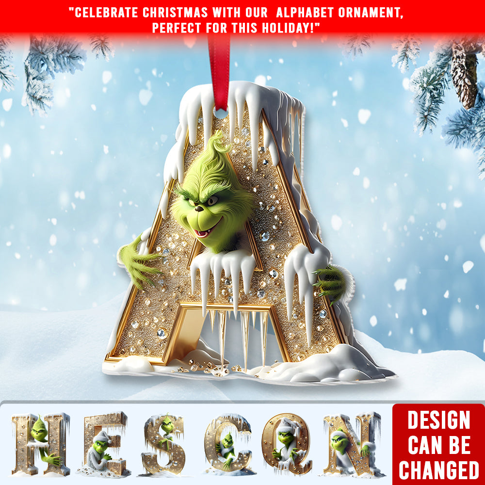 Green Monster Ornament - Custom Alphabet Letter Gifts - Image 2