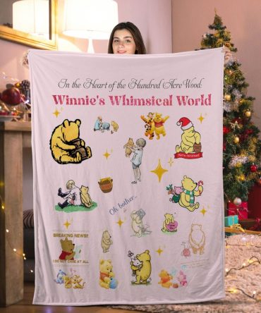 Cozy Winnie The Pooh Blanket - Whimsical Hundred Acre Wood Design, Perfect Gift For Fans