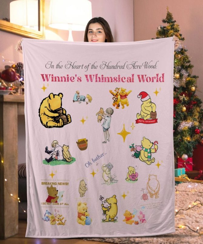 Cozy Winnie The Pooh Blanket - Whimsical Hundred Acre Wood Design, Perfect Gift For Fans
