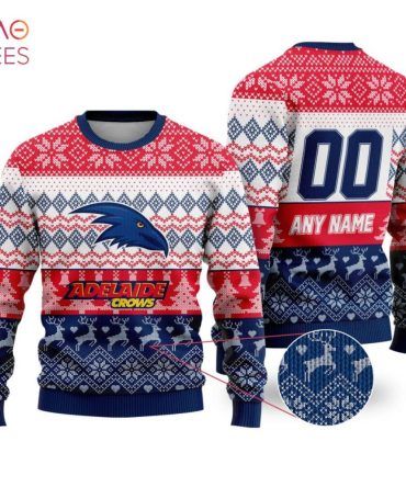 Custom Adelaide Crows Ugly Christmas Sweater - Personalized Name & Number Holiday Knit