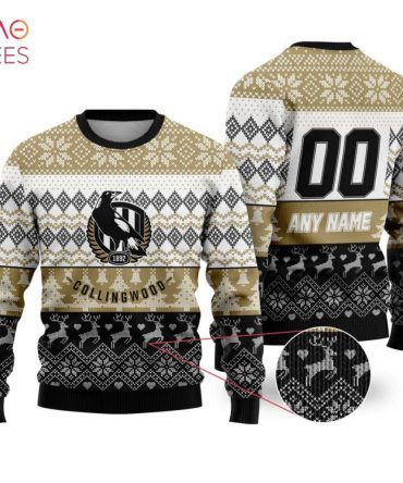 Custom Collingwood Fc Christmas Sweater – Personalized Name & Number – Cozy Holiday Knit