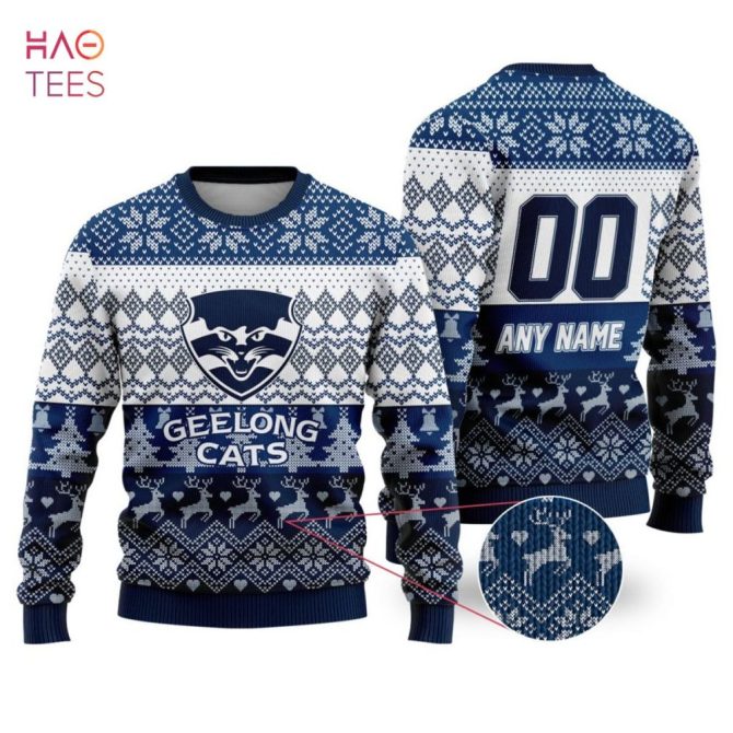 Custom Geelong Cats Christmas Sweater – Personalize Your Festive Look!