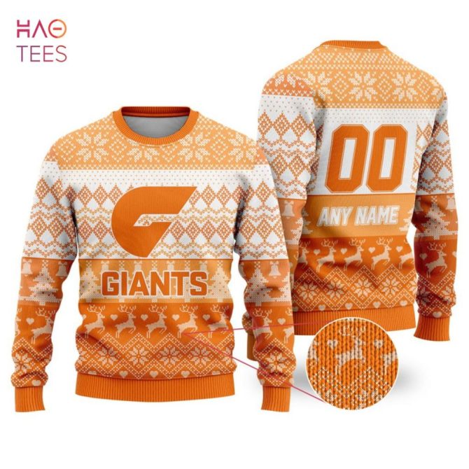Customizable Orange Giants Ugly Christmas Sweater – Personalize Your Festive Look!