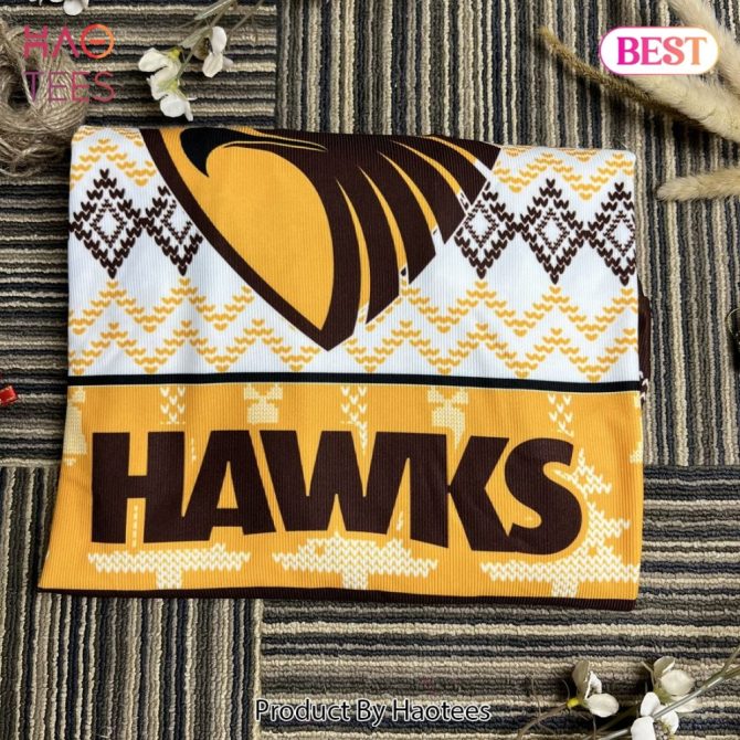 Cozy Hawks Ugly Christmas Sweater - Festive Holiday Knit With Team Logo - Image 3