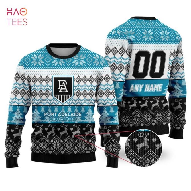 Custom Port Adelaide Fc Ugly Christmas Sweater – Personalized Name & Number