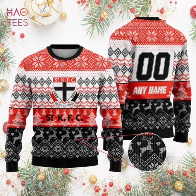 Custom St. Kfc Christmas Sweater - Personalized Name & Number - Festive Knit Design - Image 2