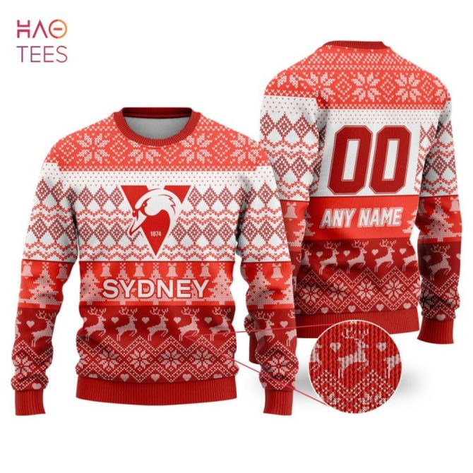 Custom Sydney Christmas Sweater – Personalized Name & Number, Festive Design