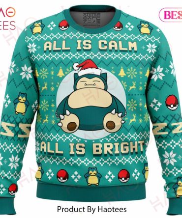 All Is Calm All Bright Snorlax Pokemon Ugly Christmas Ugly Christmas Sweater