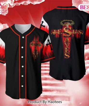 Jesus Saves Baseball Jersey - Bold Christian Apparel With Cross Design