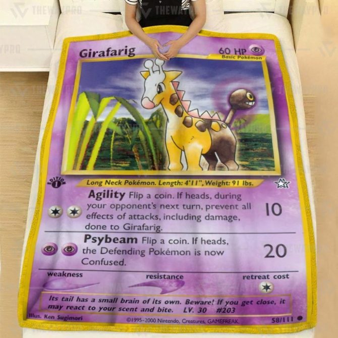 Cozy Pokémon Girafarig Blanket - Perfect Gift For Fans & Collectors - Image 2