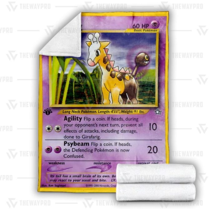 Cozy Pokémon Girafarig Blanket - Perfect Gift For Fans & Collectors - Image 3