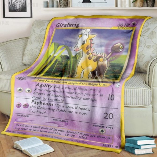 Cozy Pokémon Girafarig Blanket - Perfect Gift For Fans & Collectors