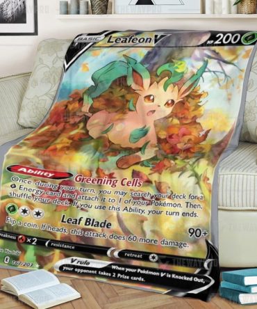 Cozy Leafeon V Blanket – Perfect Gift For Pokémon Fans, Soft & Warm