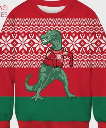 Best Apiidoo Dinosaur Ugly Christmas Ugly Christmas Sweater All Over Print Sweatshirt Ugly