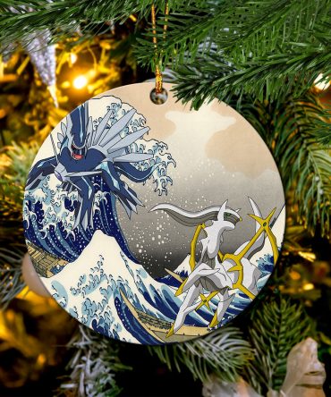 Arceus Vs Dialga Pokemon The Great Wave Ceramic Ornament Perfect Gift For Holiday