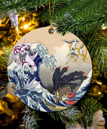 Arceus Vs Giratina Palkia Dialga Pokemon The Great Wave Ceramic Ornament Perfect Gift For Holiday