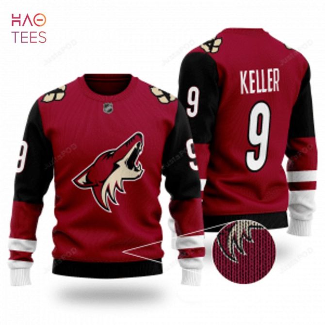 Best Arizona Coyotes Nhl Clayton Keller 9 Wool Ugly Christmas Sweater