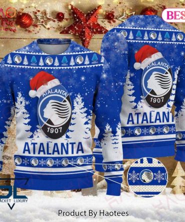 Atalanta 1907 Blue Mix White Christmas Holiday Luxury Brand Sweater Limited Edition