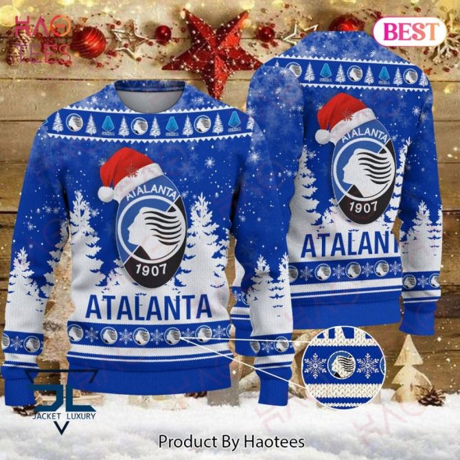 Atalanta 1907 Blue Mix White Christmas Holiday Luxury Brand Sweater Limited Edition