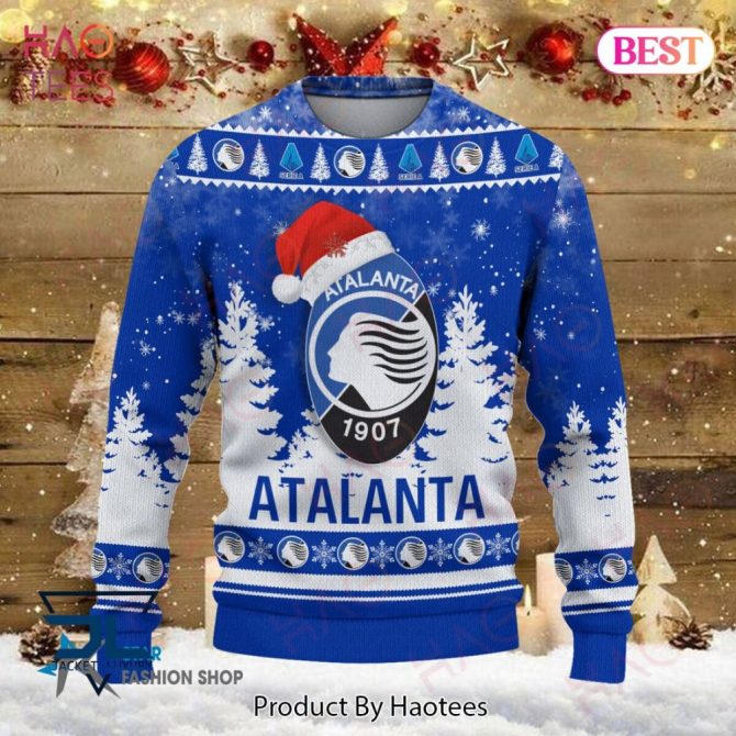 Atalanta 1907 Blue Mix White Christmas Holiday Luxury Brand Sweater Limited Edition - Image 2
