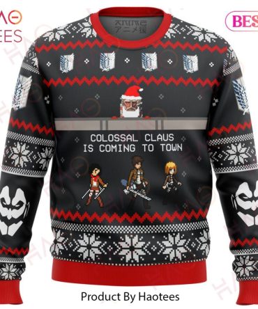 Attack On Titan Colossal Claus Ugly Christmas Ugly Christmas Sweater