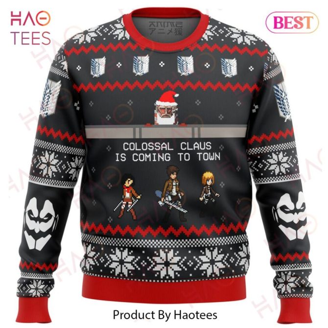 Attack On Titan Colossal Claus Ugly Christmas Ugly Christmas Sweater