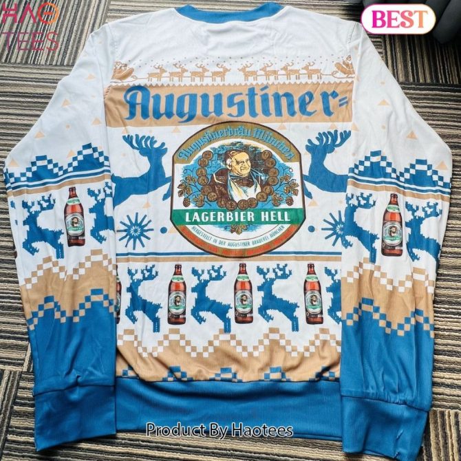 Augustiner Lagerbier Hell Ugly Christmas Sweater - Festive Beer Design By Haotees - Image 5