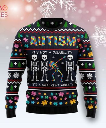 Best Autism Different Ugly Christmas Ugly Christmas Sweater All Over Print Sweatshirt Ugly