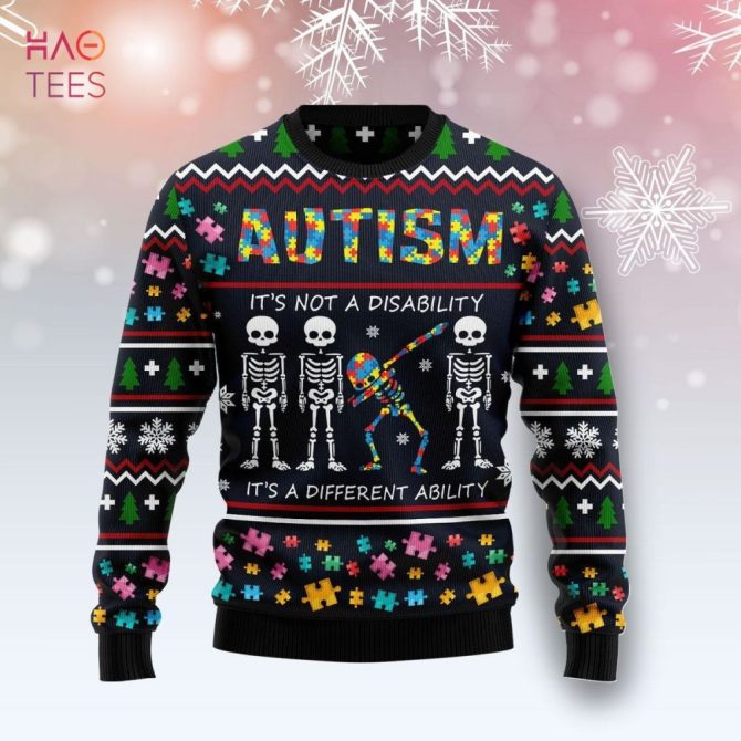 Best Autism Different Ugly Christmas Ugly Christmas Sweater All Over Print Sweatshirt Ugly