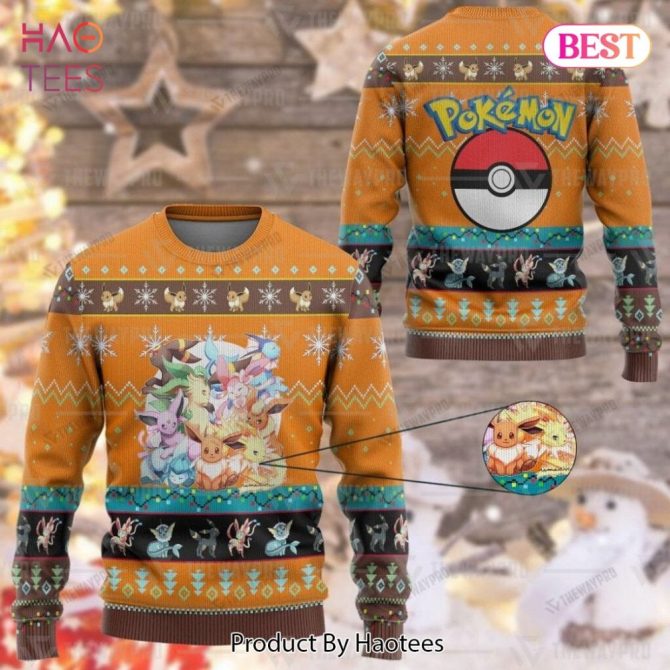 Cozy Pokémon Eeveelution Christmas Sweater - Festive Ugly Knit For Fans