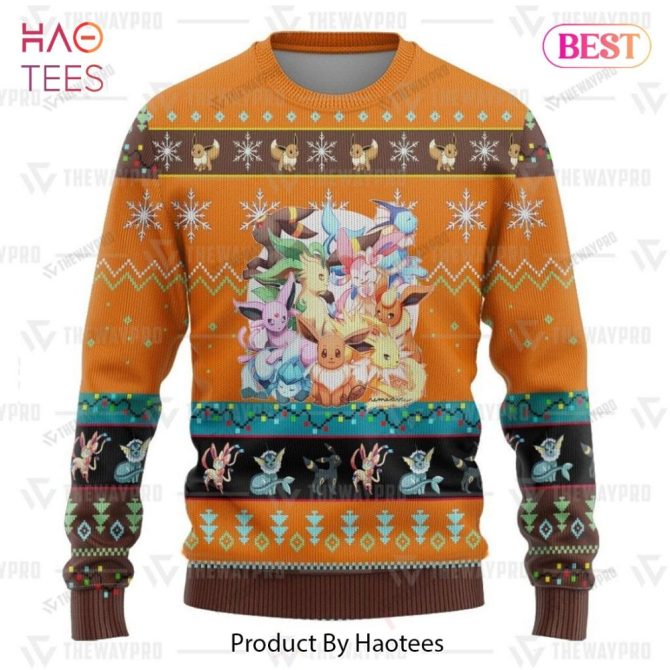 Cozy Pokémon Eeveelution Christmas Sweater - Festive Ugly Knit For Fans - Image 3