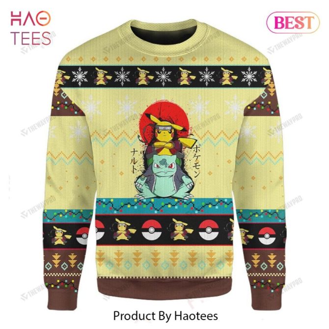 Cozy Pokémon Holiday Sweater - Pikachu & Bulbasaur Design - Perfect Gift! - Image 5