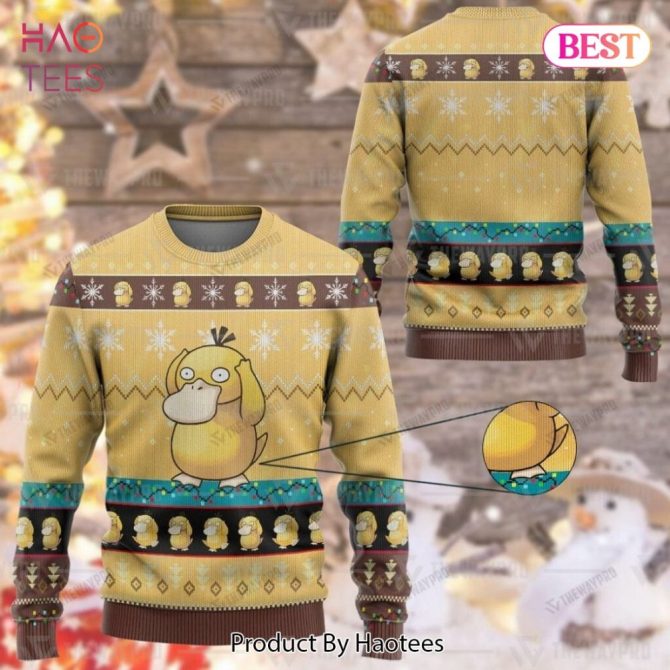 Cozy Psyduck Christmas Sweater - Fun Holiday Gift For Pokémon Fans