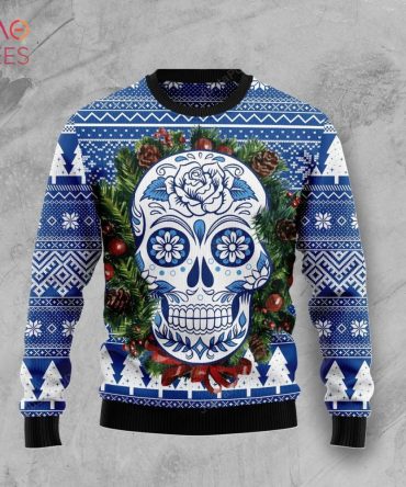 Best Awesome Sugar Skull Ugly Christmas Ugly Christmas Sweater All Over Print Sweatshirt